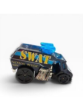 2011 HOT WHEELS CITY COOL-ONE SWAT TACTICAL BLACK DIECAST 2 3/8" POLICE VAN